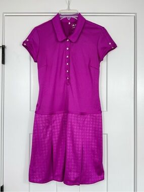 Adidas Climate Collar Pleated Button Down Golf Dress Purple Women’s Size 2